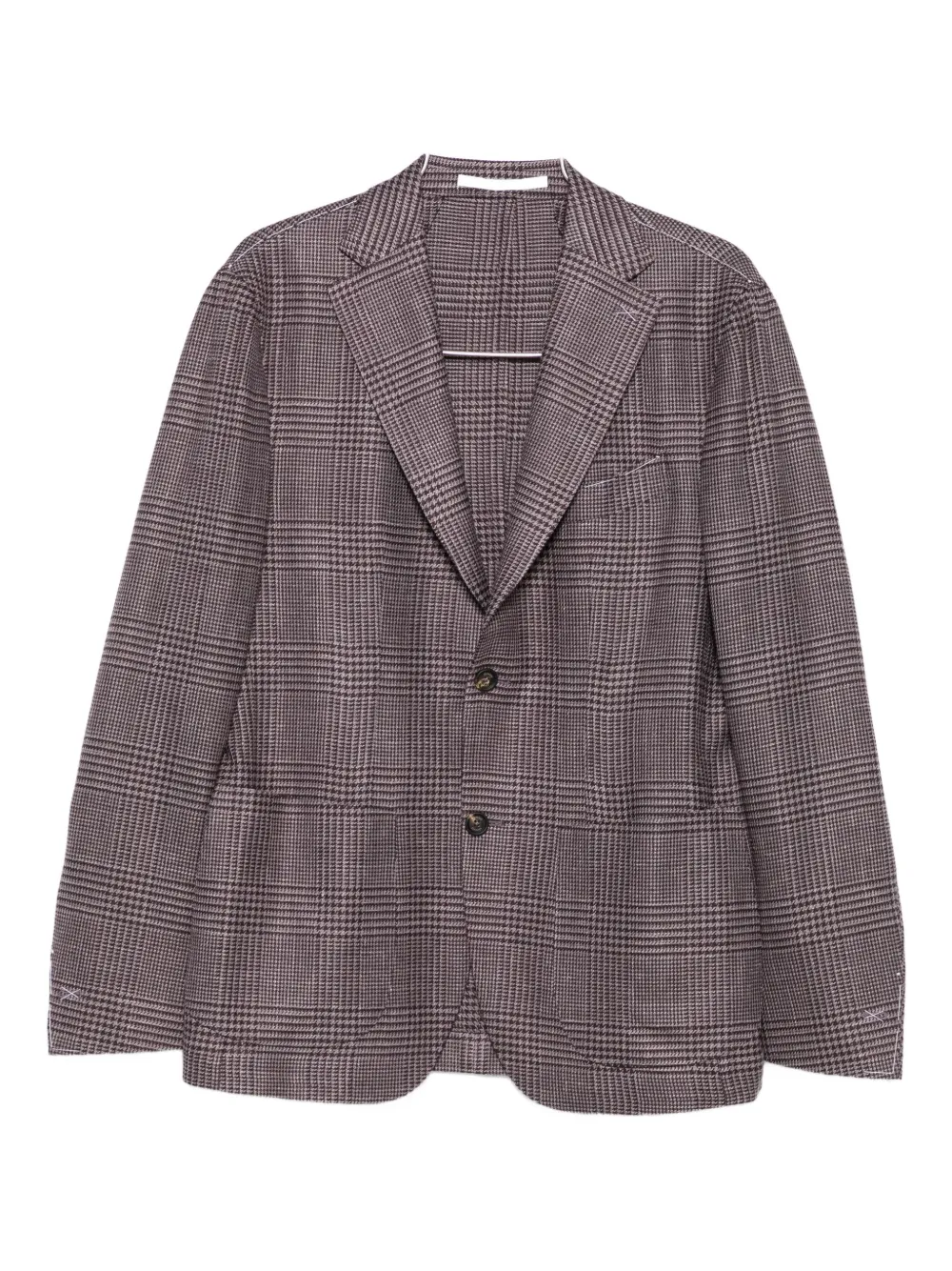 Eleventy Checked Single-breasted Blazer In Brown