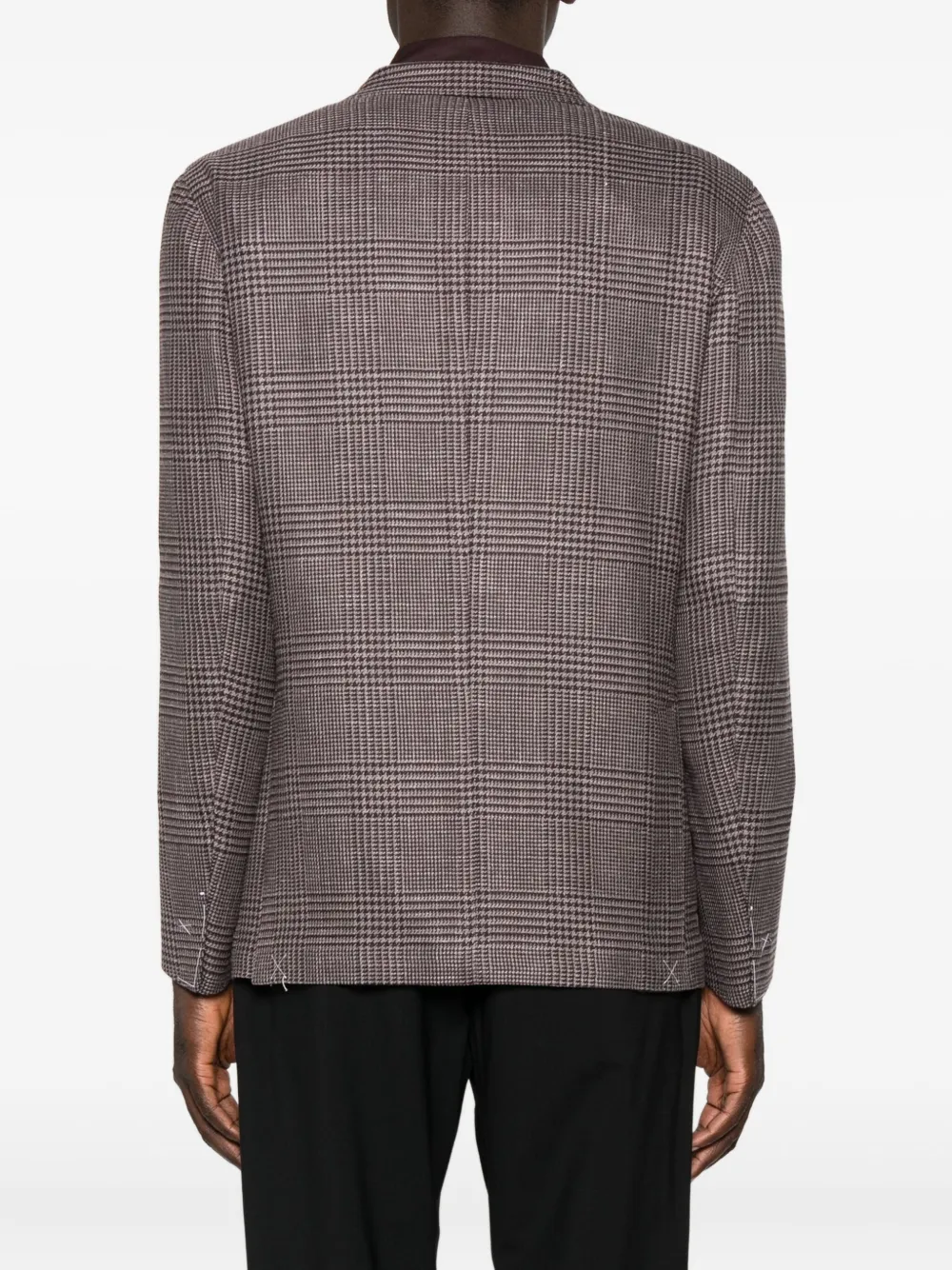 Eleventy Checked Single-breasted Blazer In Brown