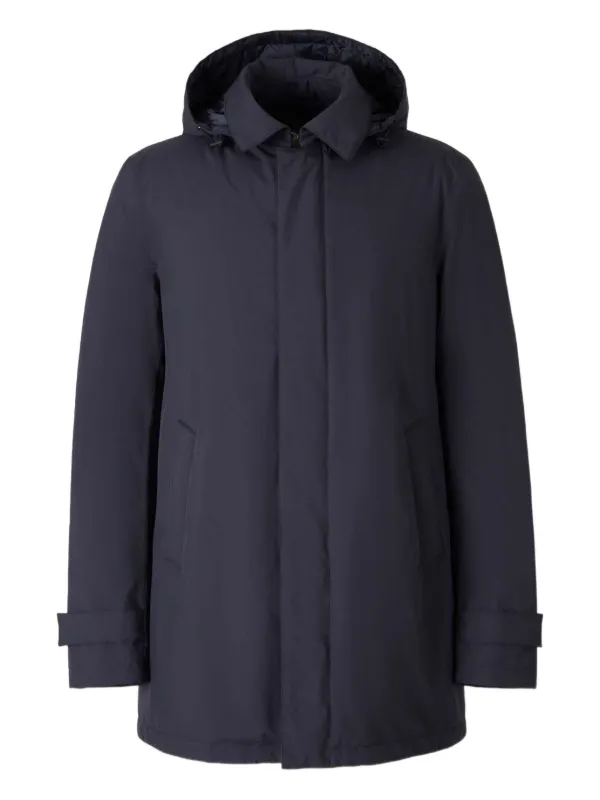 HERNO フーデッドコート ブルーグレー　46 Herno フーデッド コート | ブルー | FARFETCH JP