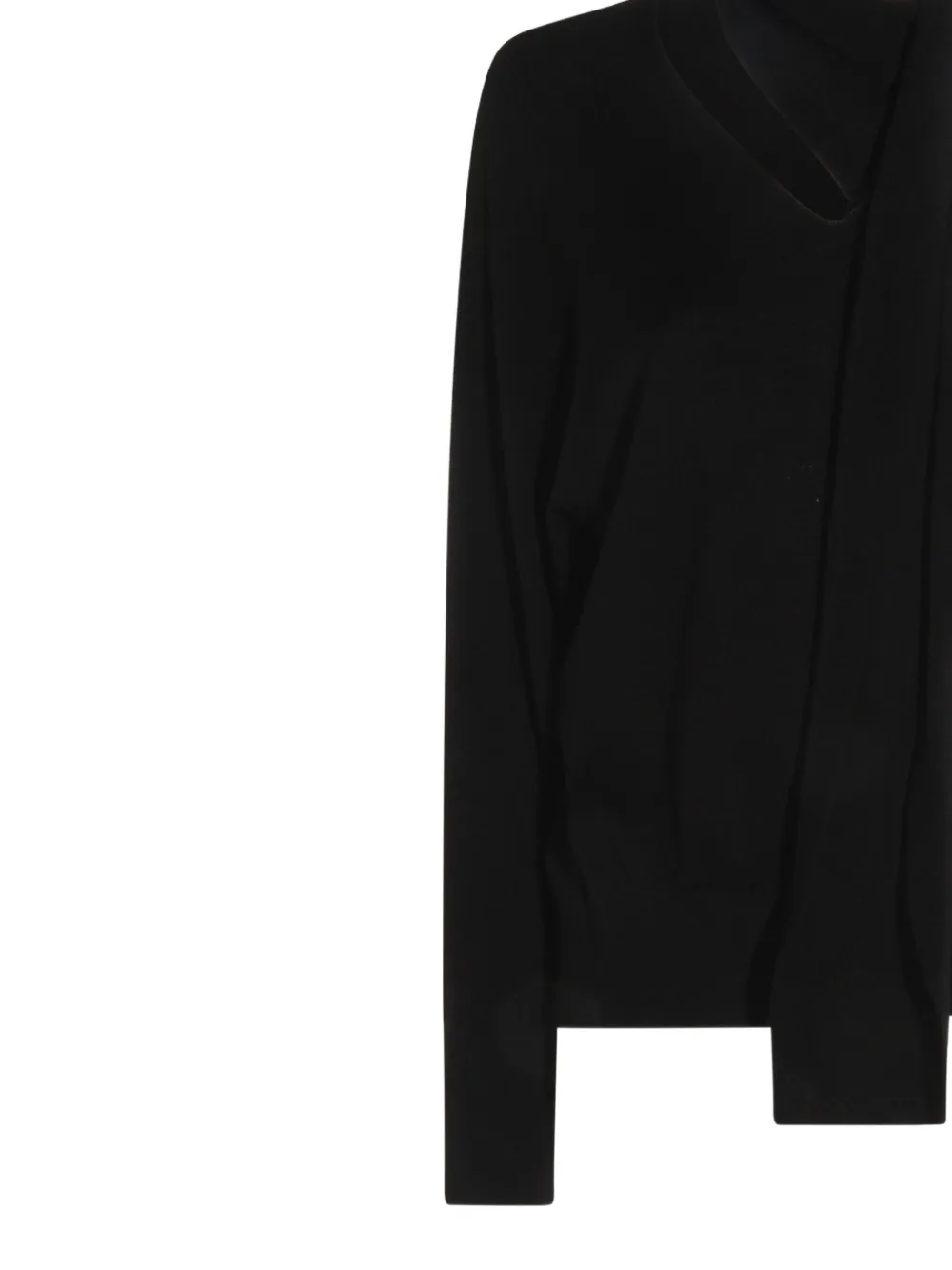 Zanone Neck-tie Sweater In Black