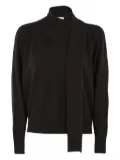 Zanone neck-tie sweater - Black
