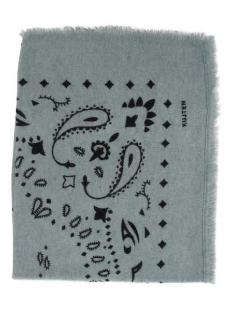kujten paisley-pattern fringed scarf