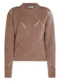 Zanone diamond-pattern knit sweater - Brown