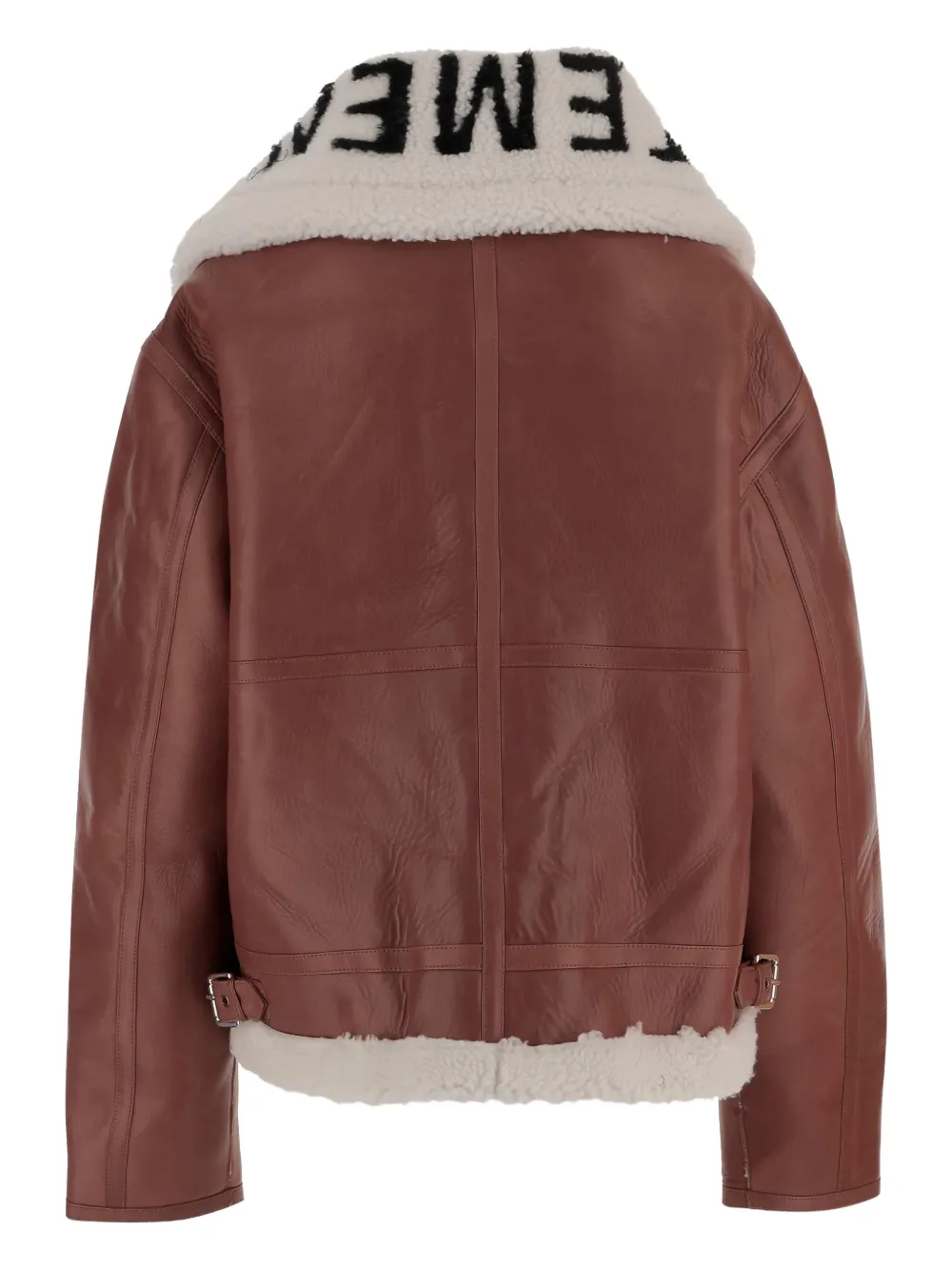 VETEMENTS shearling-collar leather jacket | Leather Jackets | Image 2