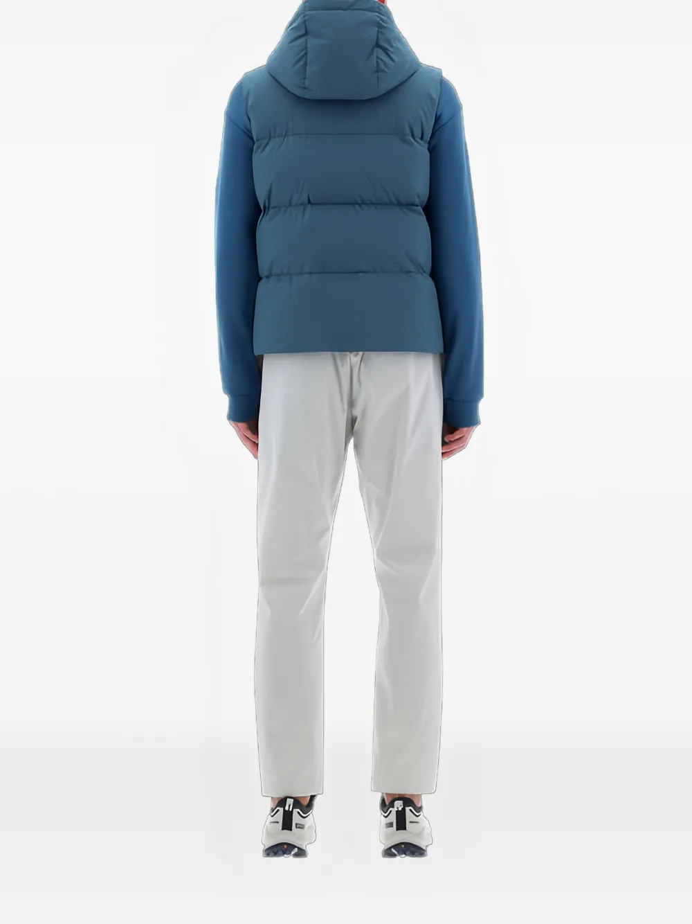 Herno Gilet met capuchon en rits Blauw