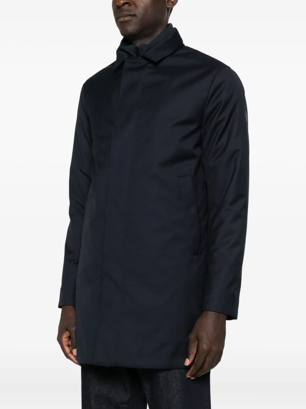 People Of Shibuya Zip-front Patch-pocket Coat In Multi