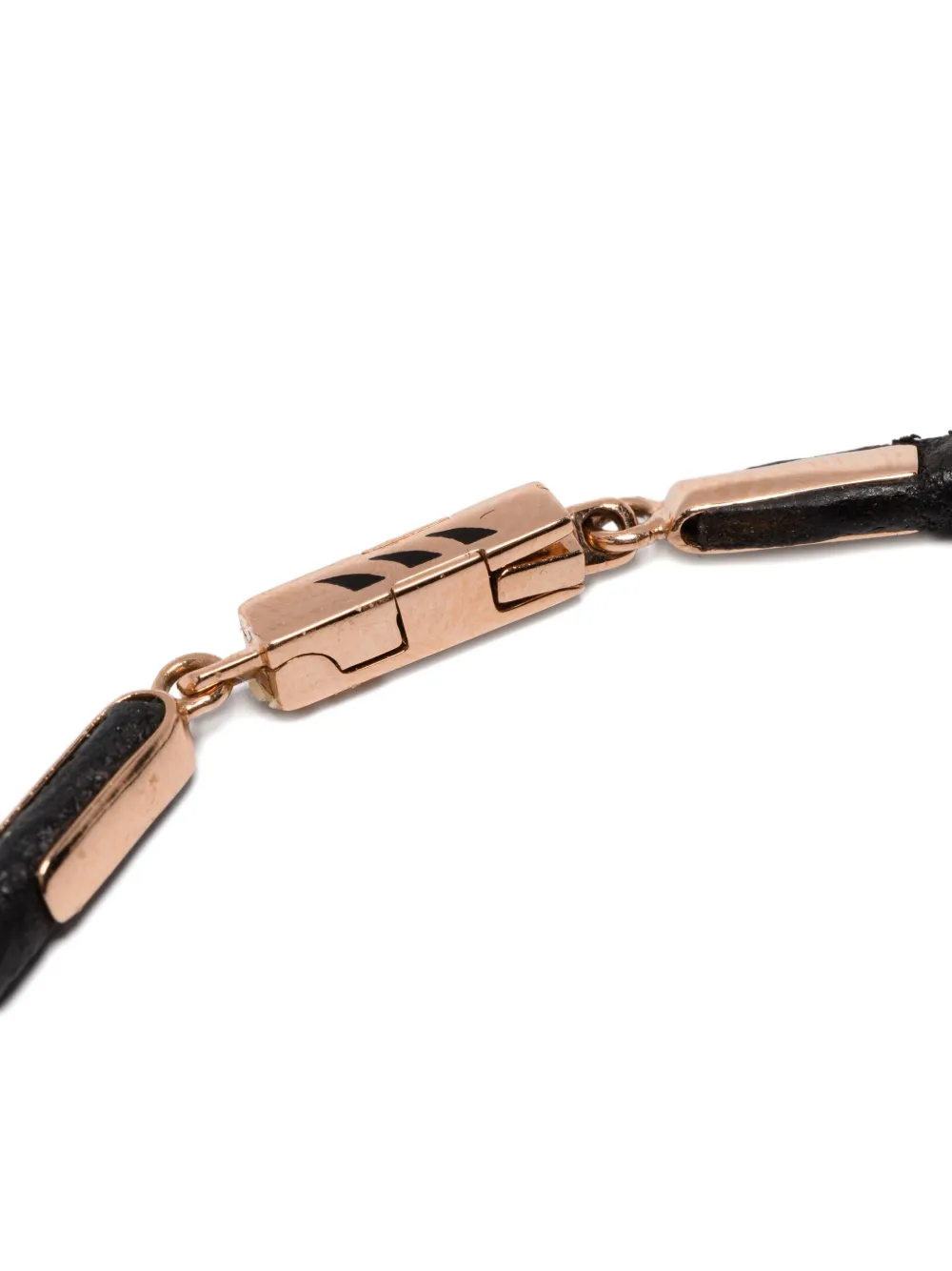 Dezso 18k Rose Gold Enamel Necklace In Black