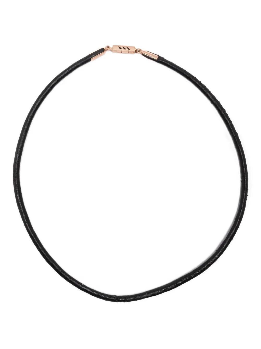 Dezso 18k Rose Gold Enamel Necklace In Black