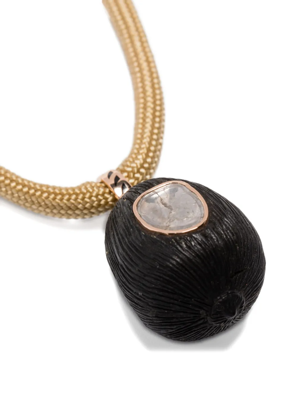 Dezso 18k Rose Gold Coquito Diamond Necklace In Pink