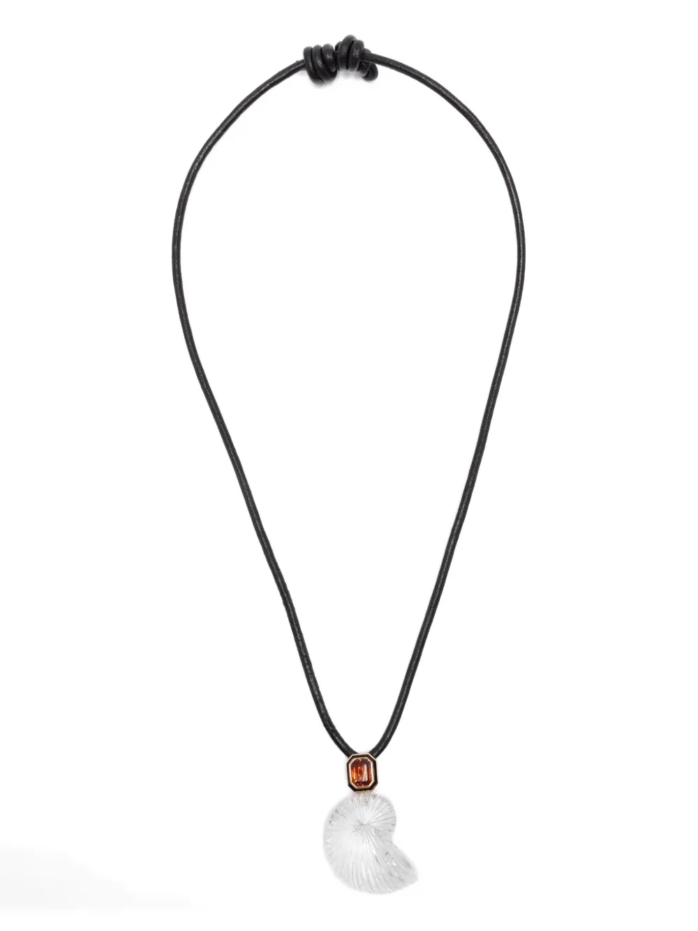 Dezso 18k Rose Gold Nautilus Necklace In Pink