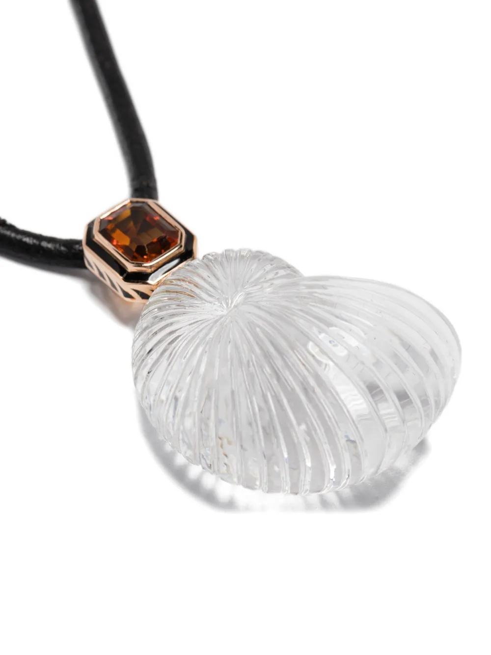 Dezso 18k Rose Gold Nautilus Necklace In Pink