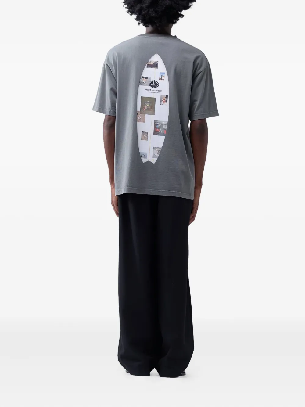 New Amsterdam Surfboard-print T-shirt In Gray