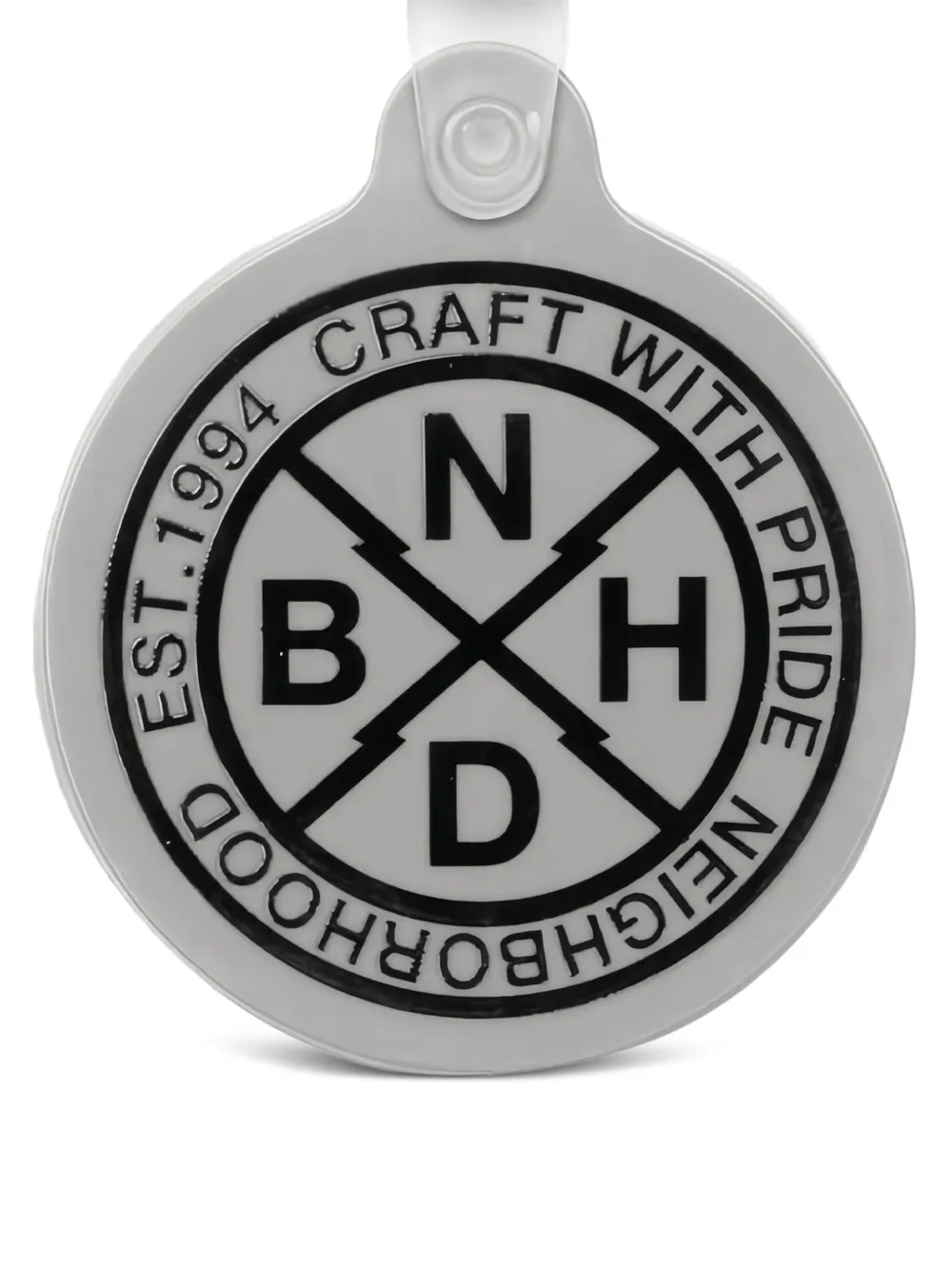 Neighborhood Ronde sleutelhanger met logo-embleem Grijs