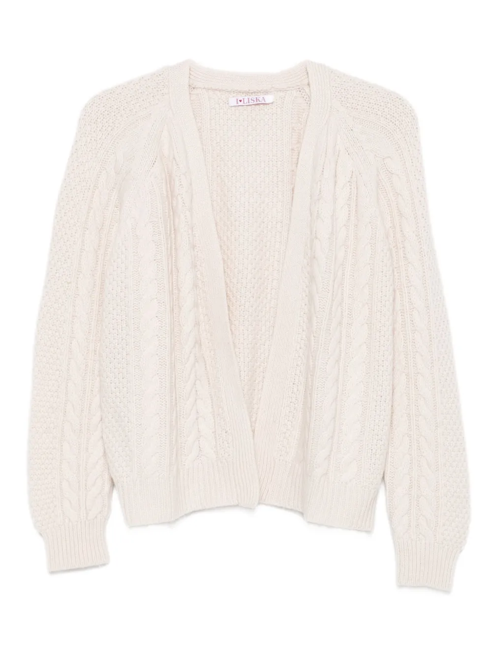 Liska Cardigan Mit Zopfmuster In Neutral