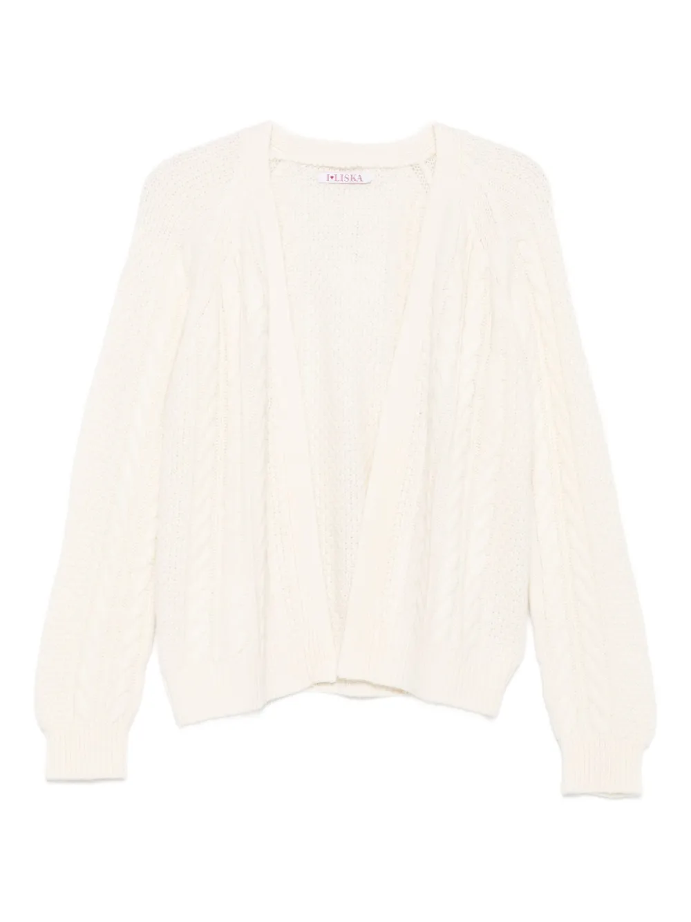 Liska Cardigan Mit Zopfmuster In Neutral