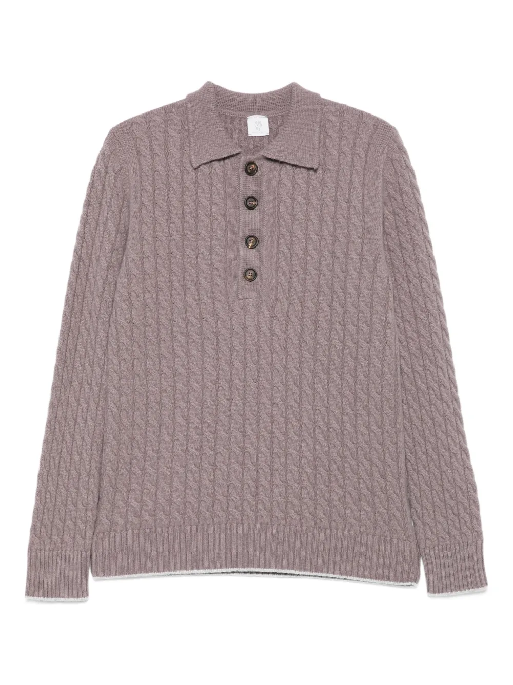 Eleventy cable-knit polo sweater | Pink | Image 1