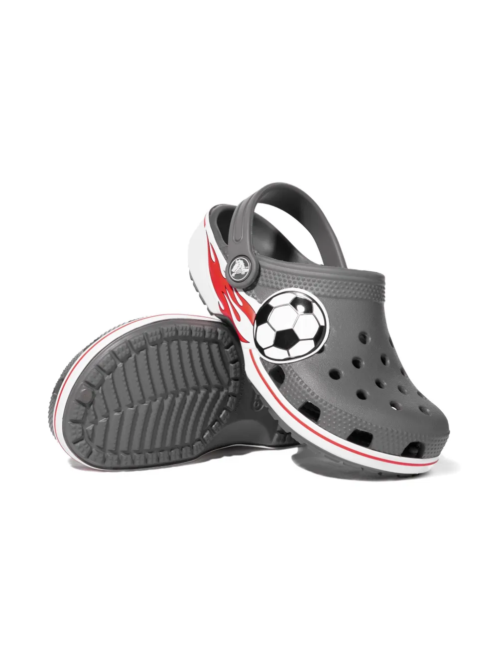 Crocs Kids Classic sandalen met voetbalband Grijs