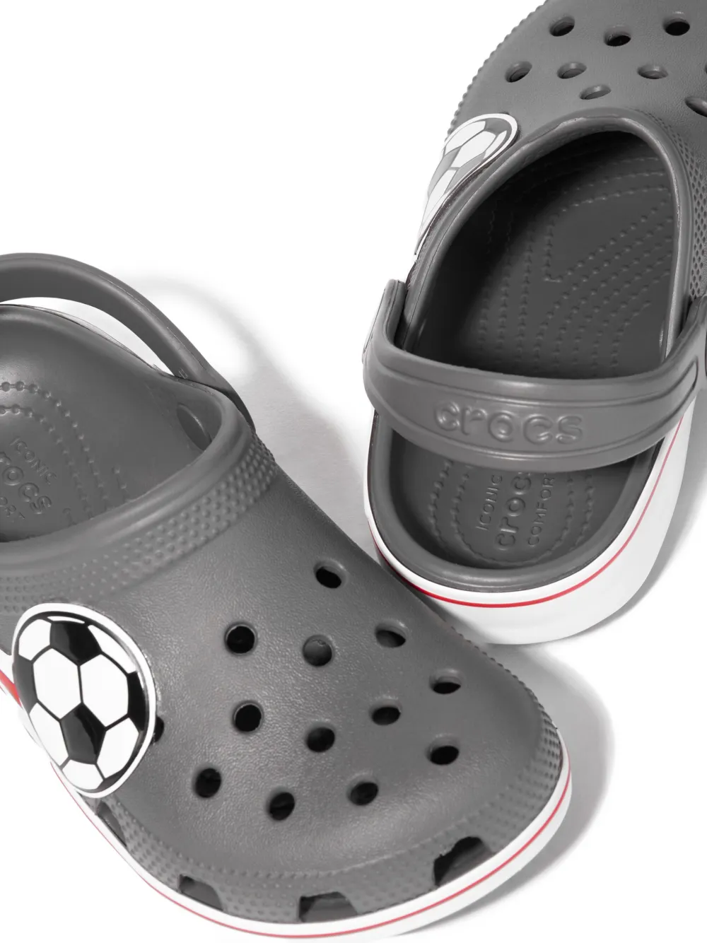 Crocs Kids Classic sandalen met voetbalband Grijs