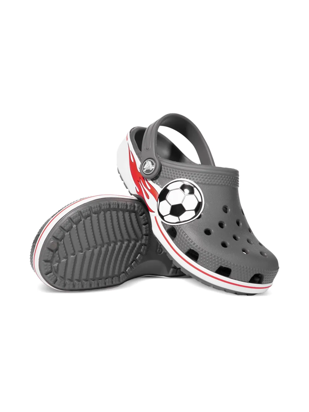Crocs Kids Classic sandalen met voetbalband Grijs