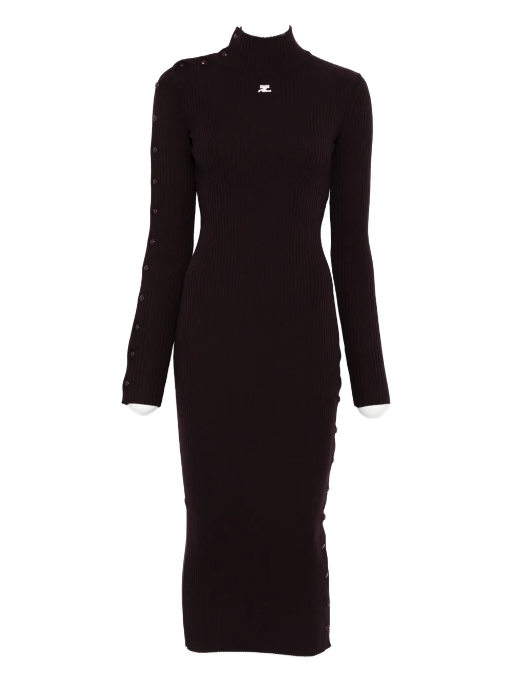 Courrèges ribbed button-detail dress | Purple | Image 1