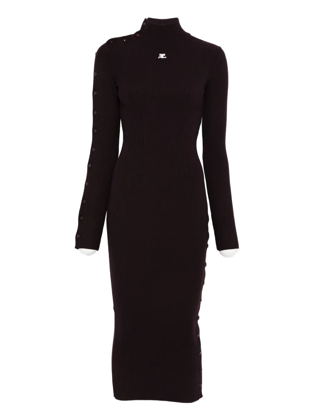 Courrèges ribbed button-detail dress - Violett
