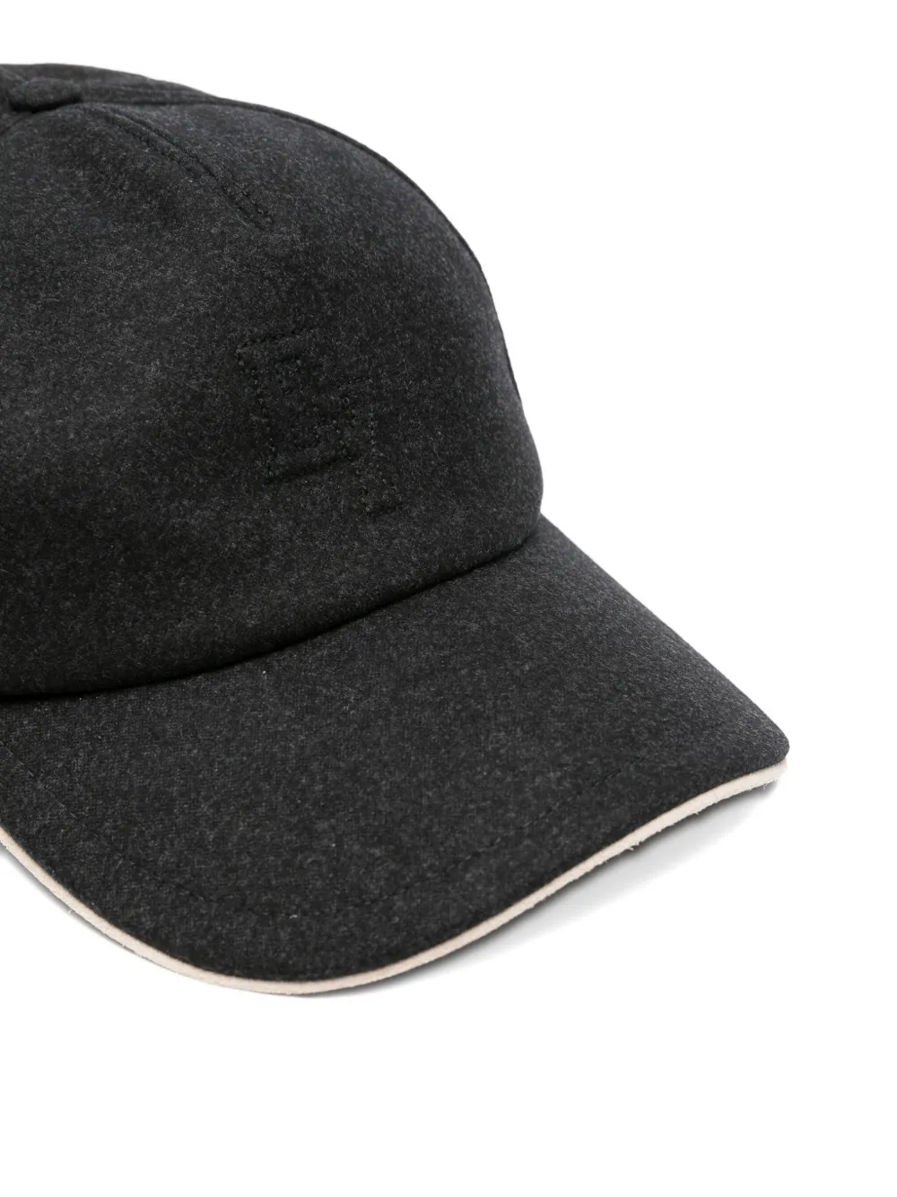 Eleventy Curved-peak Wool Baseball Cap In Black