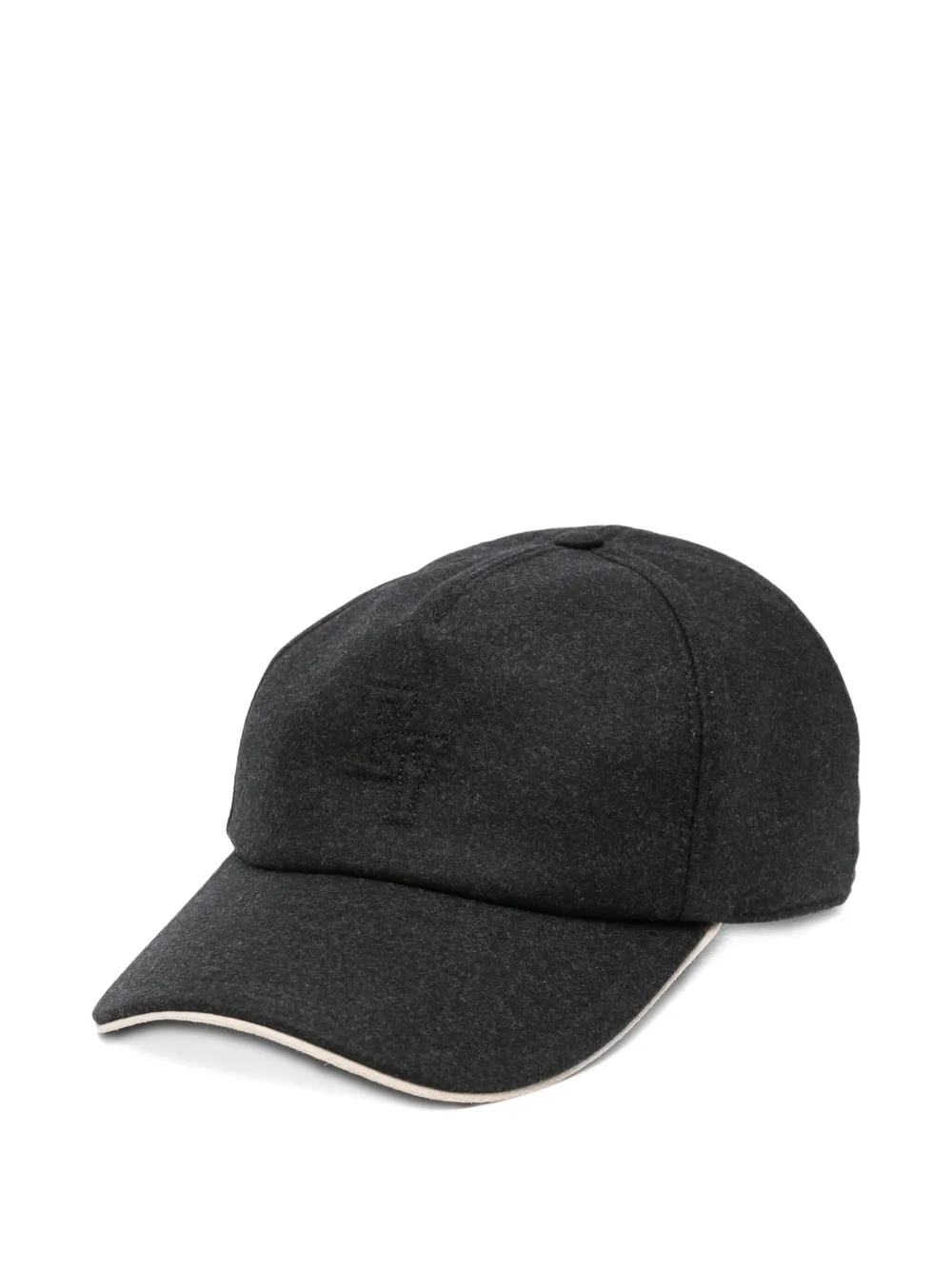 Eleventy Curved-peak Wool Baseball Cap In Black