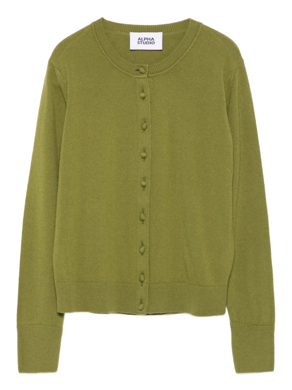 ALPHA STUDIO buttoned round-neck cardigan | Green | Image 1