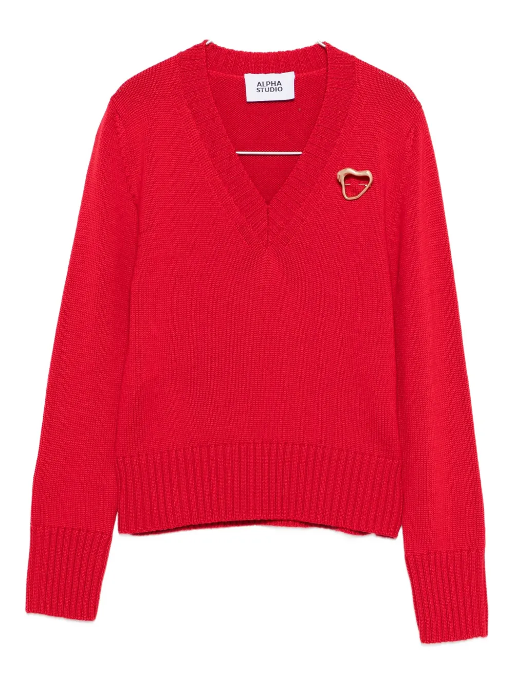 ALPHA STUDIO Maglione con scollo a V - Rosso