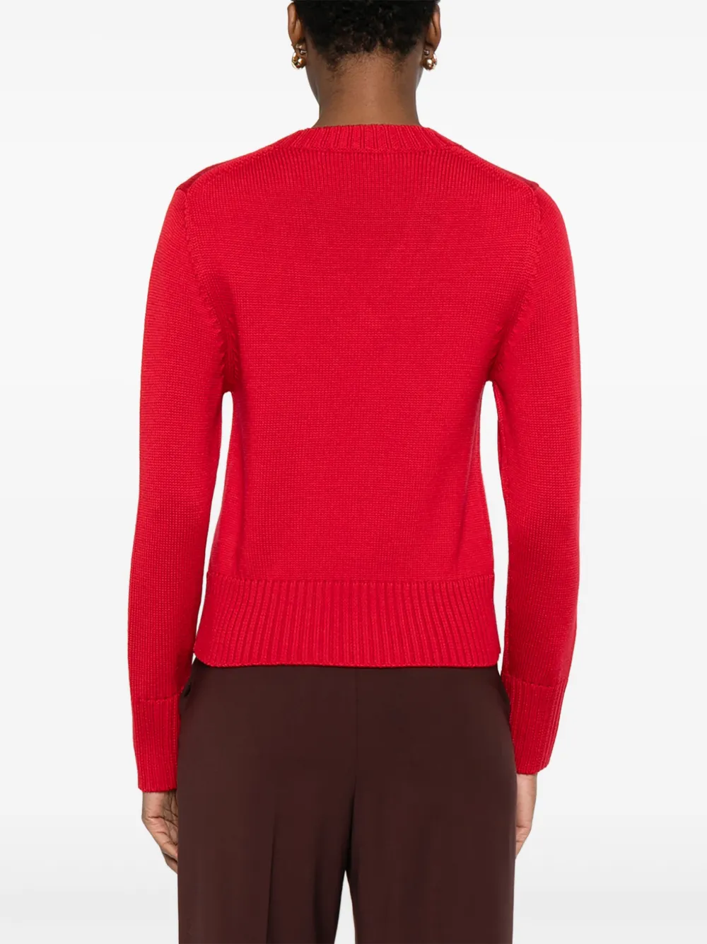 Alpha Studio Heart-detail V-neck Sweater In Red