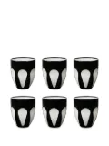 BACI MILANO Aqua droplet-pattern cups (set of six) - Black