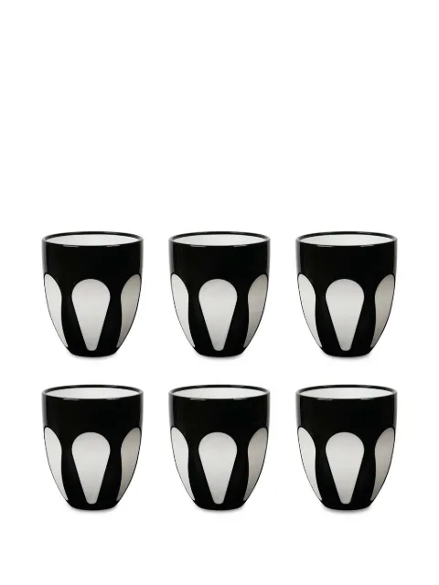 BACI MILANO Aqua droplet-pattern cups (set of six)