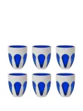 BACI MILANO bi-colour glasses (set of six) - White
