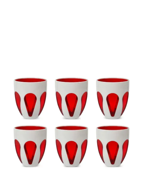 BACI MILANO Aqua droplet-pattern cups (set of six)