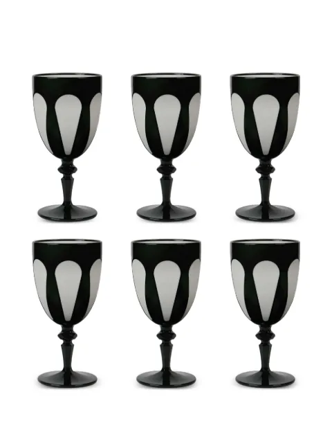 BACI MILANO bi-colour wine glasses (set of six)
