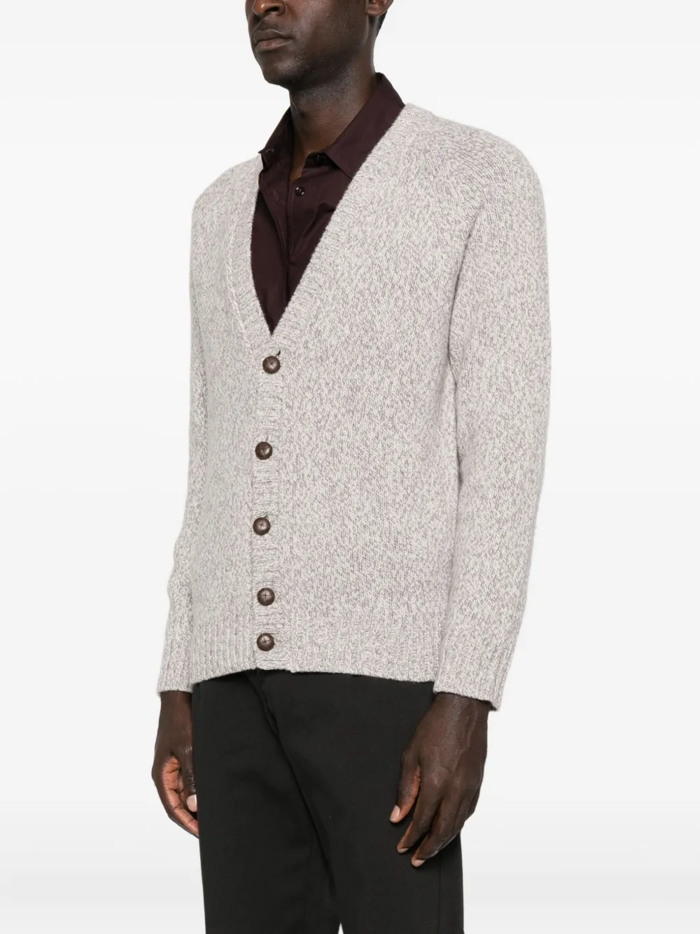 Eleventy Button-front Cardigan In Gray