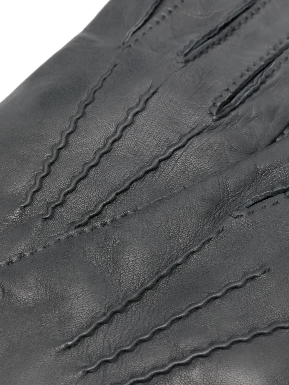 Eleventy Mens Black Stitch-detail Leather Gloves In Black