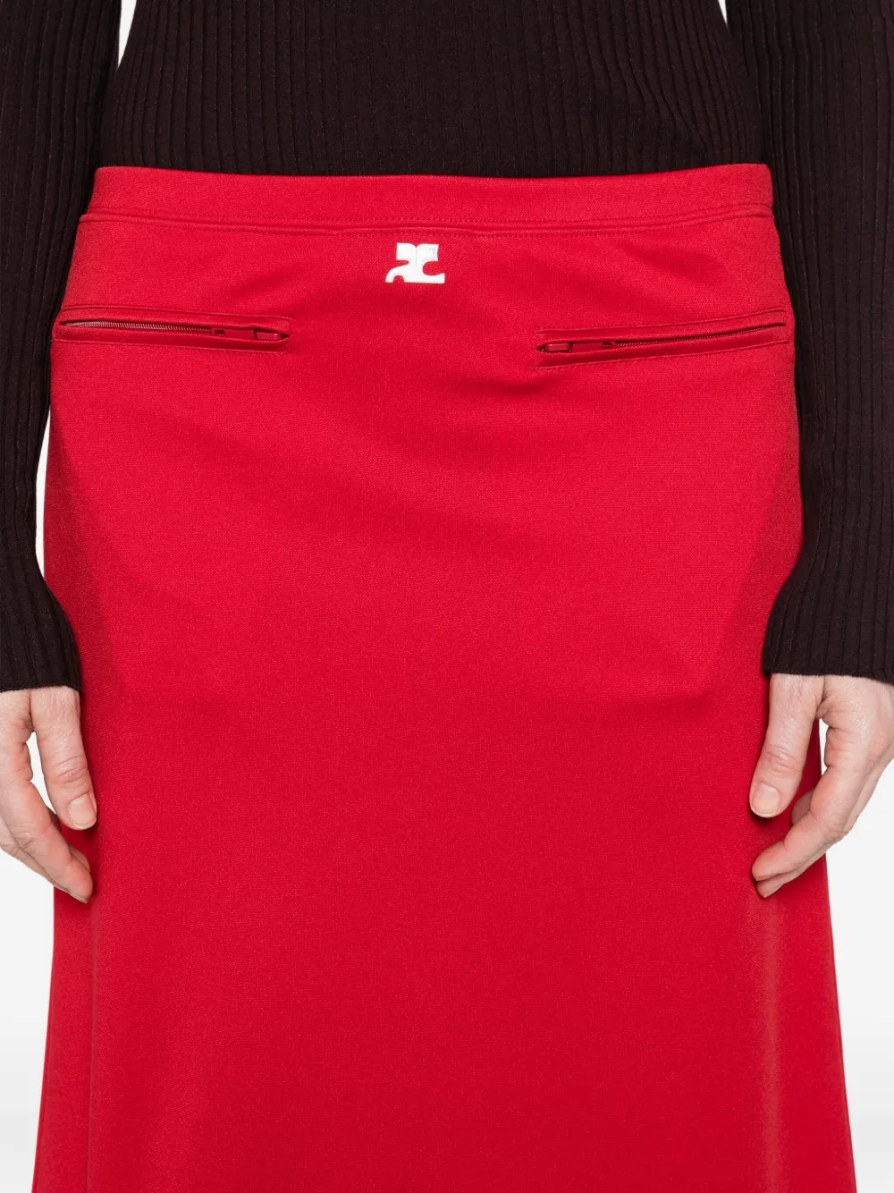 Courrèges Rok met ritszak Rood