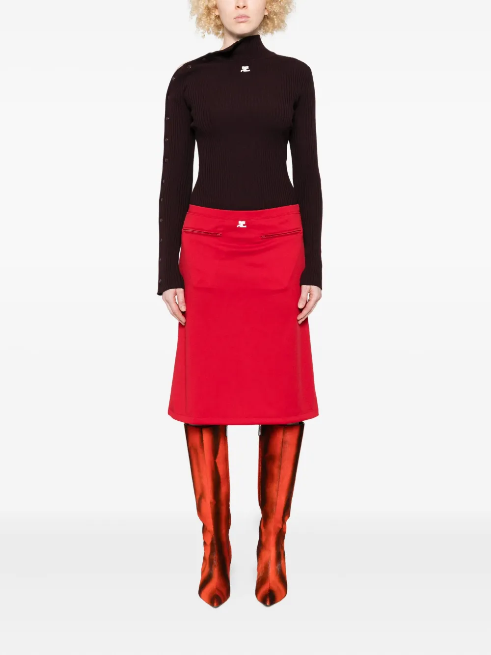 Courrèges Rok met ritszak - Rood