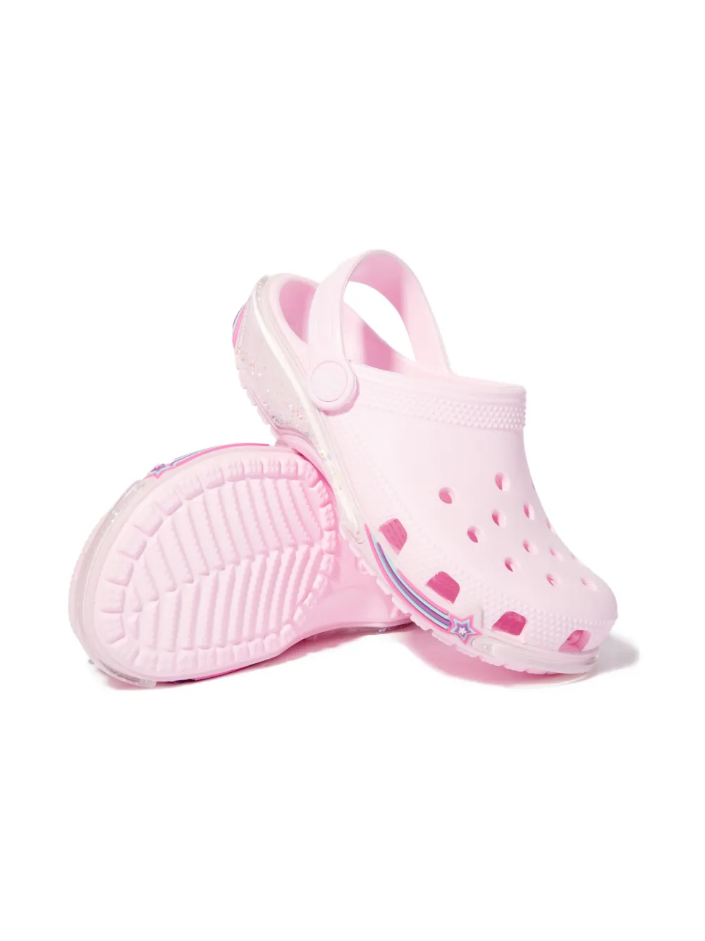Crocs Girls Classic Star Sparkle Clog In Pink