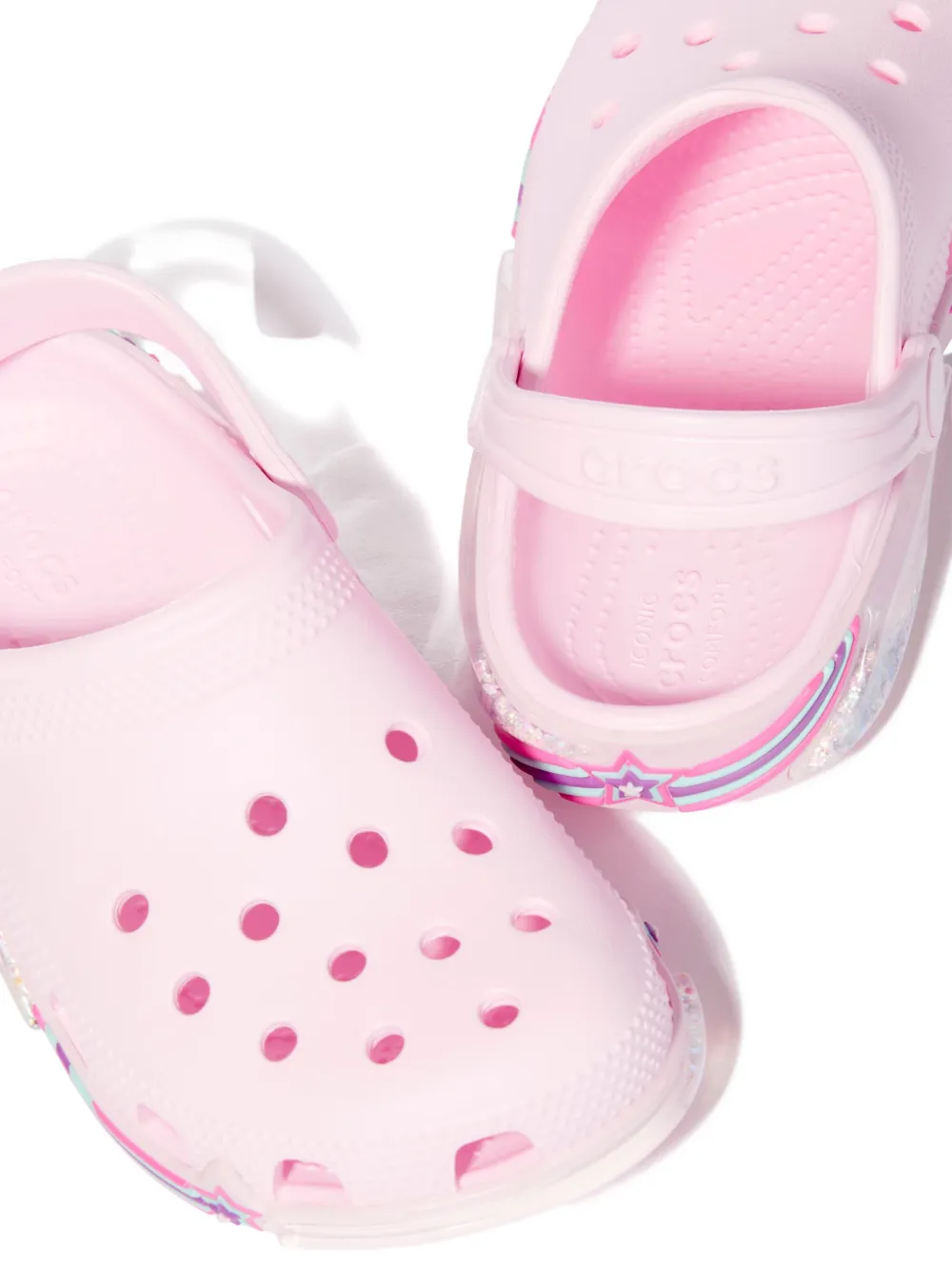 Crocs Girls Classic Star Sparkle Clog In Pink