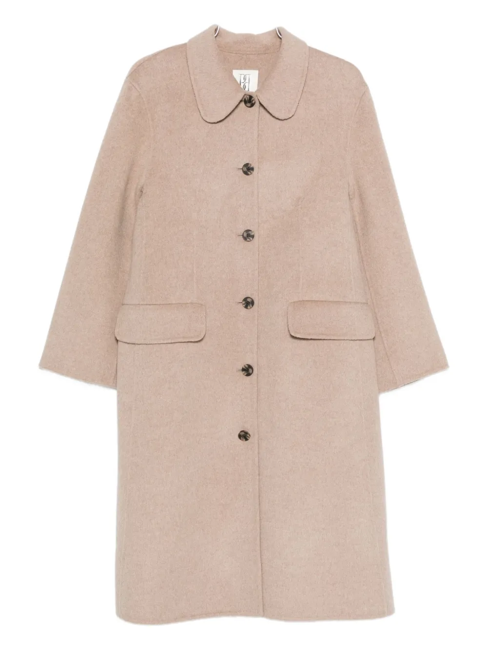 By Malene Birger Round-collar Single-breasted Coat In Brown