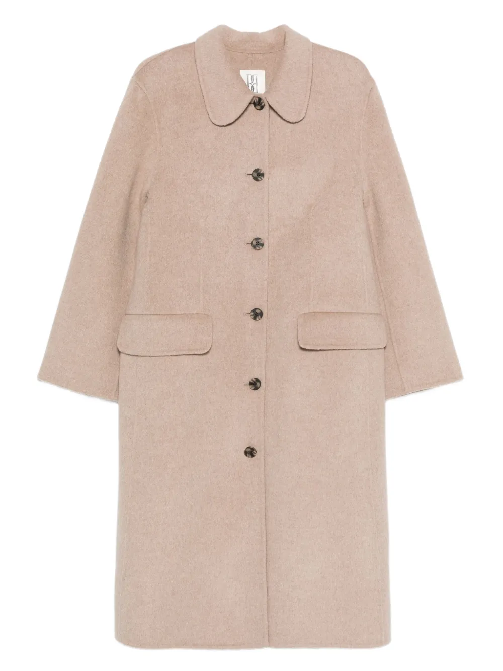 By Malene Birger round-collar single-breasted coat | Neutrals | Image 1