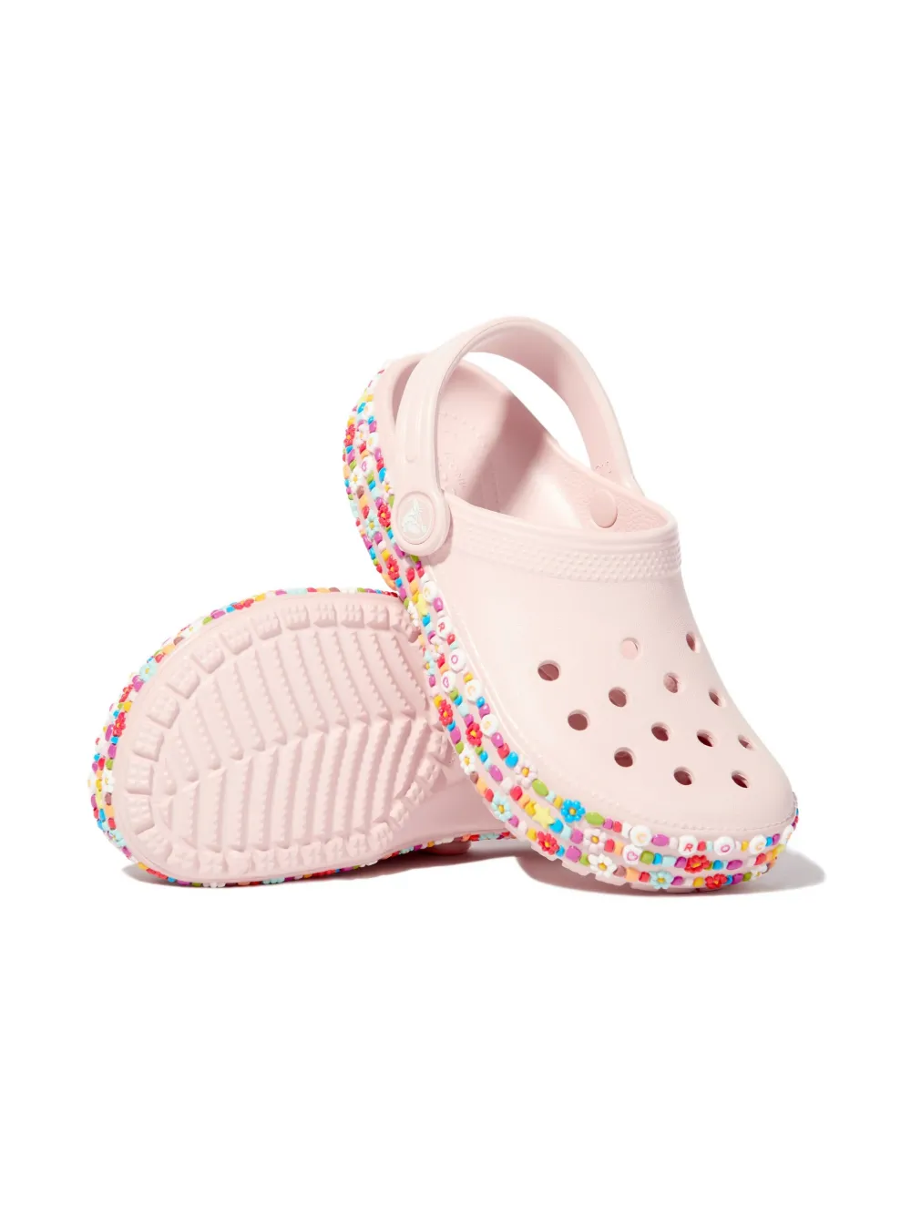 Crocs Kids Sandalen met kralen en bloemen Roze