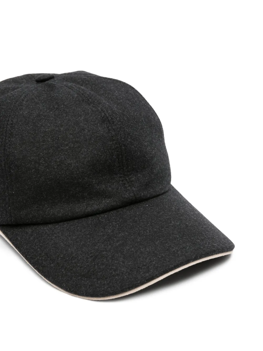 Eleventy Honkbalpet met gewelfde afwerking van wolblend Zwart