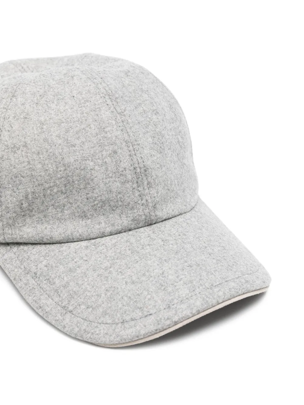 Eleventy Wollen honkbalpet met gewelfde klep Grijs