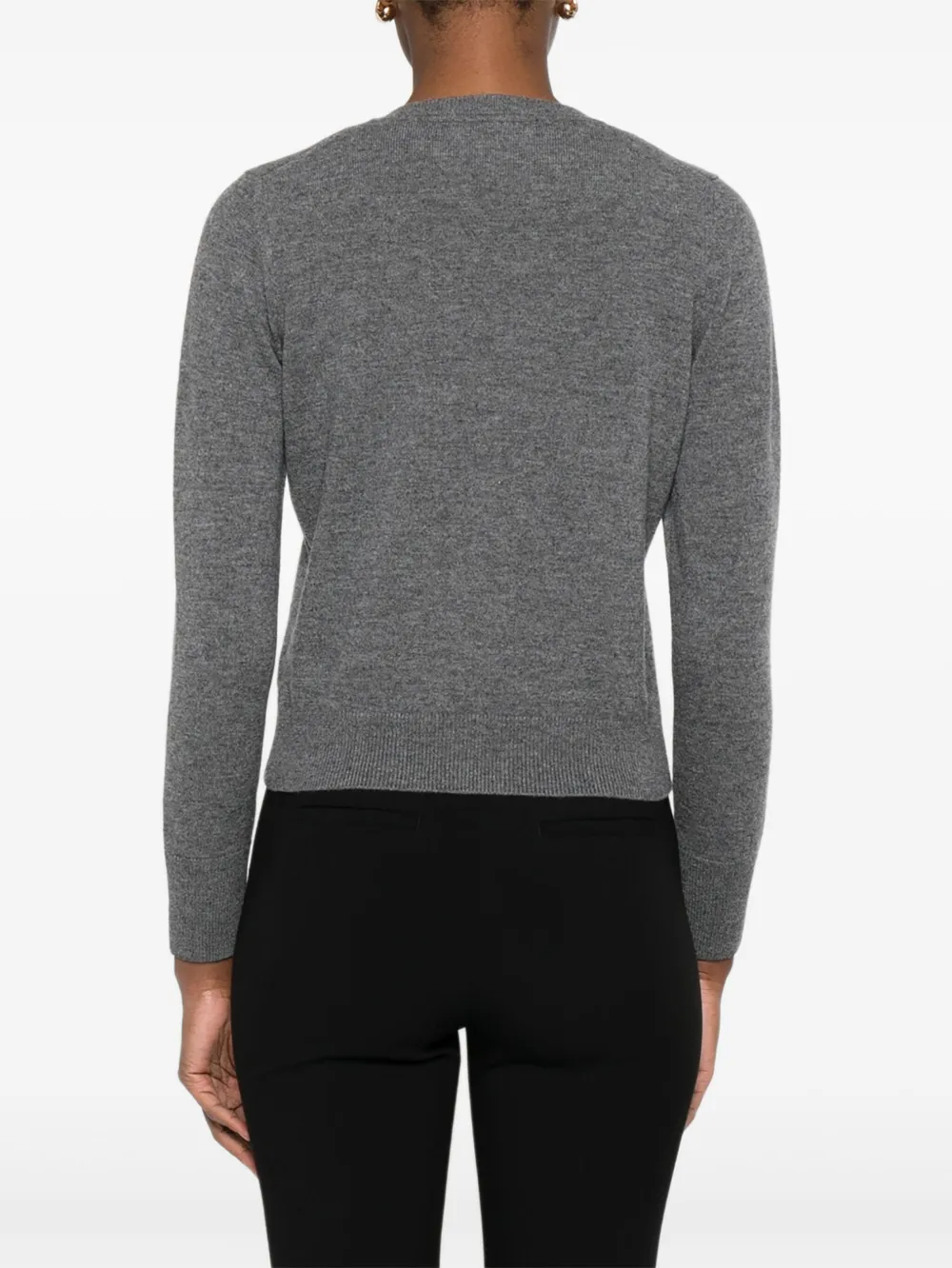Alpha Studio Buttoned Wool Cardigan In Gray