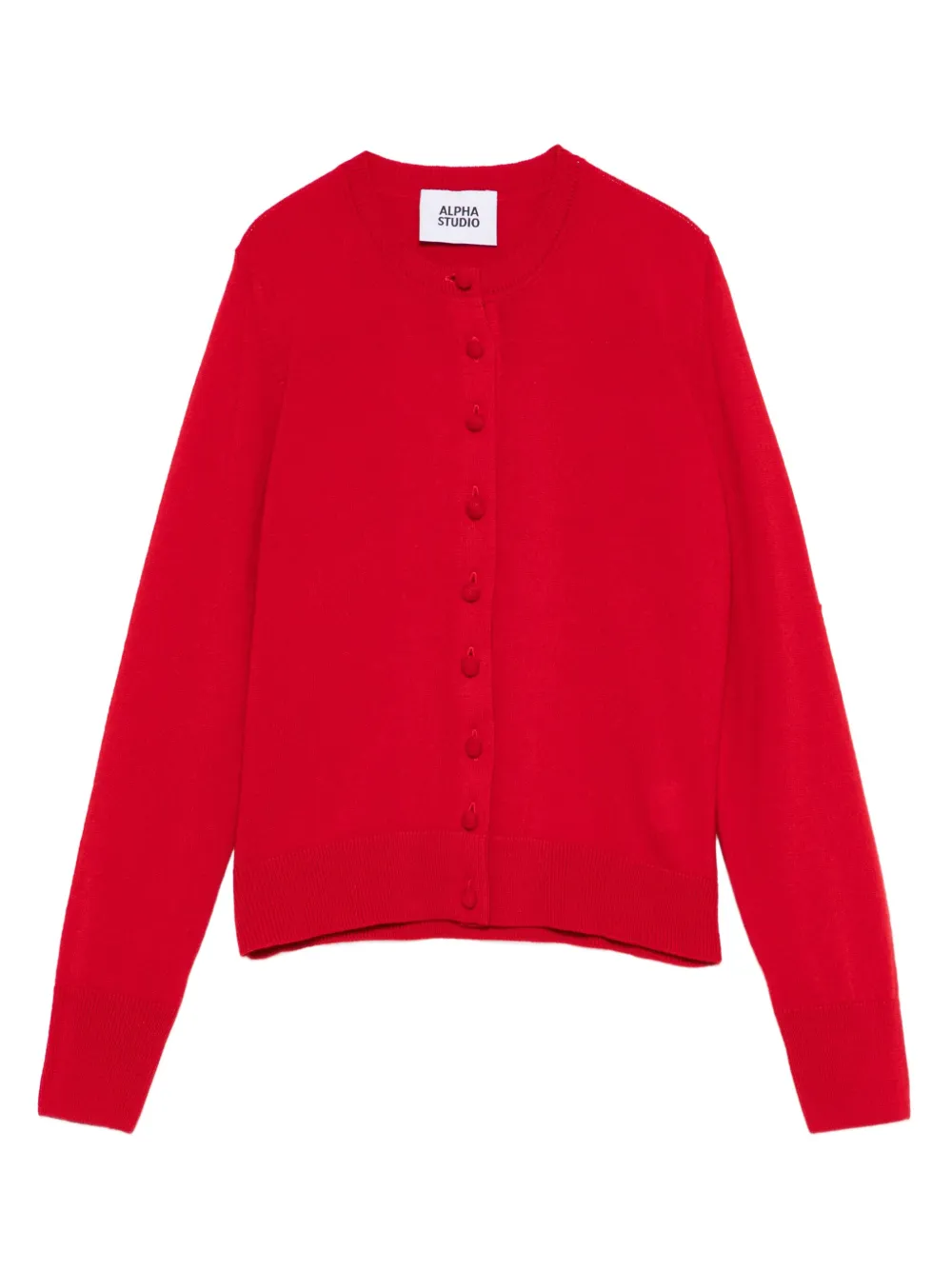 Alpha Studio Button-front Cardigan In Red