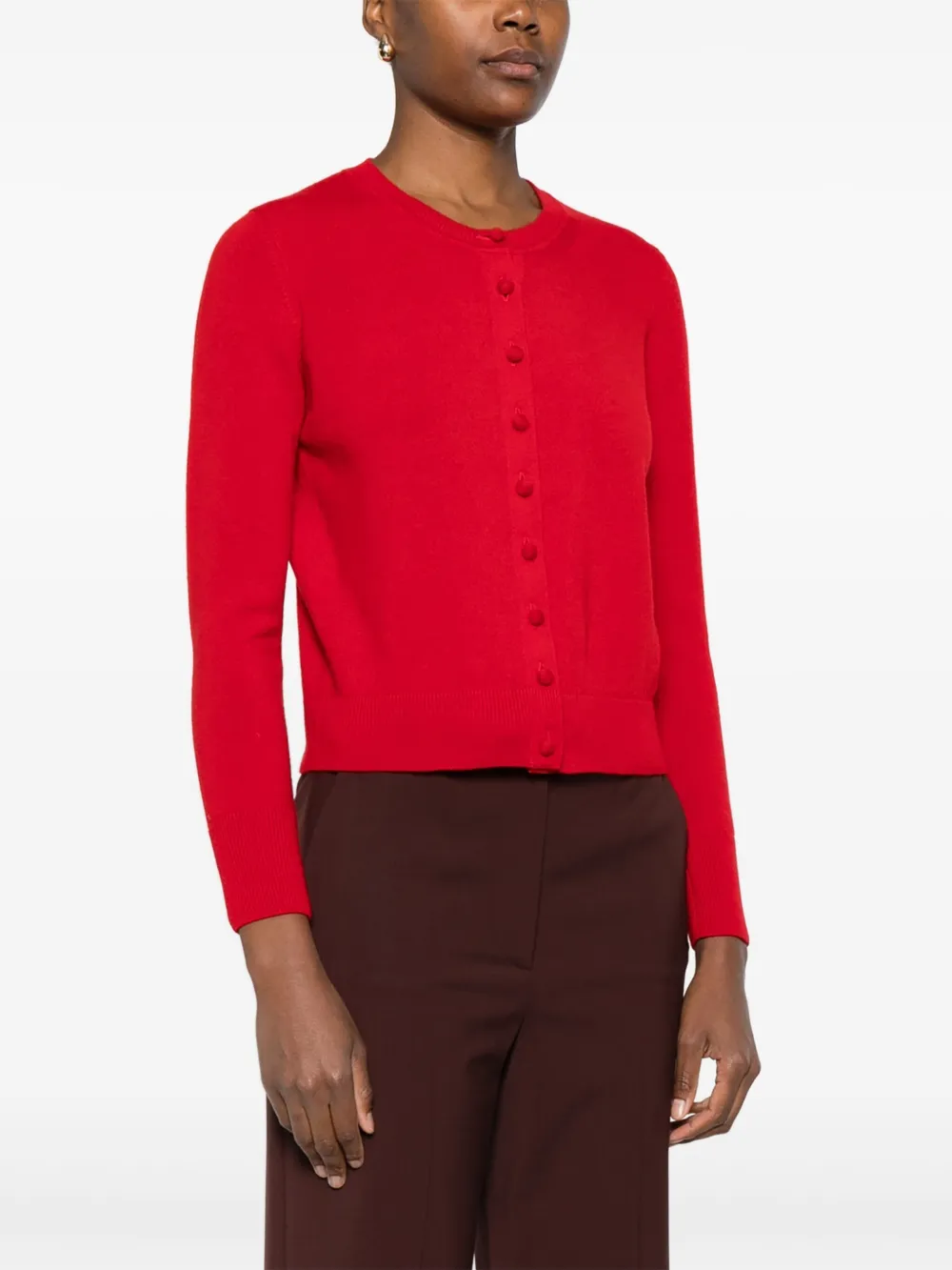 Alpha Studio Button-front Cardigan In Red