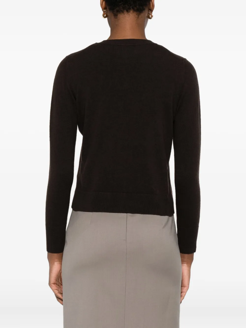 Alpha Studio Buttoned Round-neck Cardigan In Black